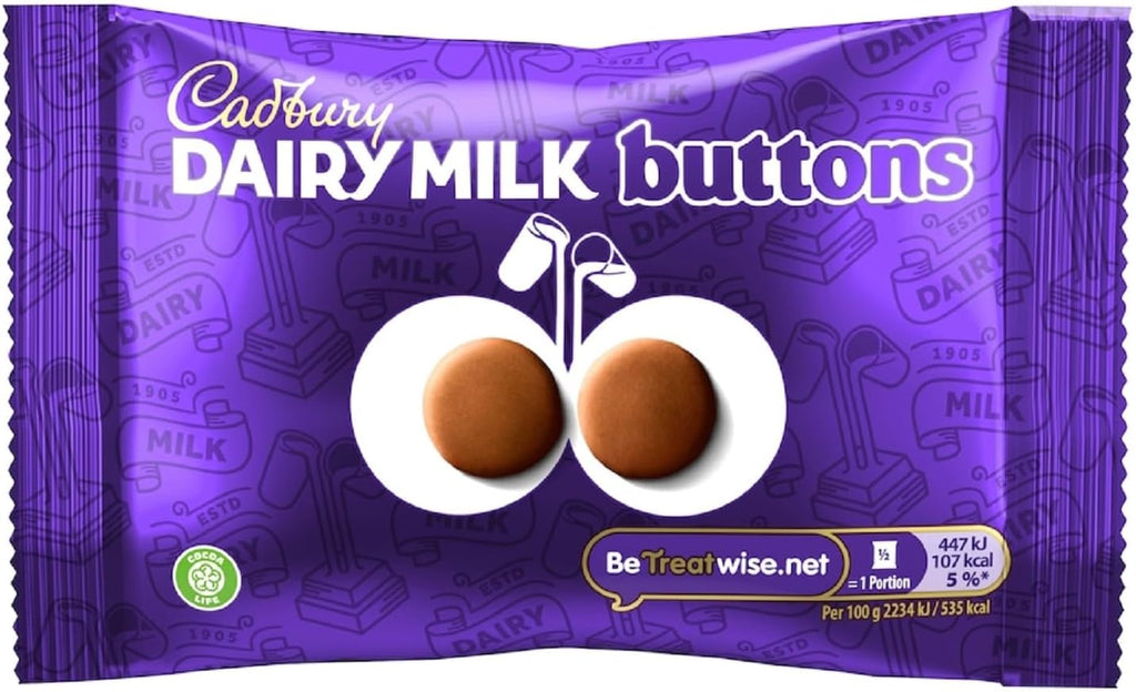 Cadbury Dairy Milk Chocolate Buttons Giant Bag 40g (Pack of 6)