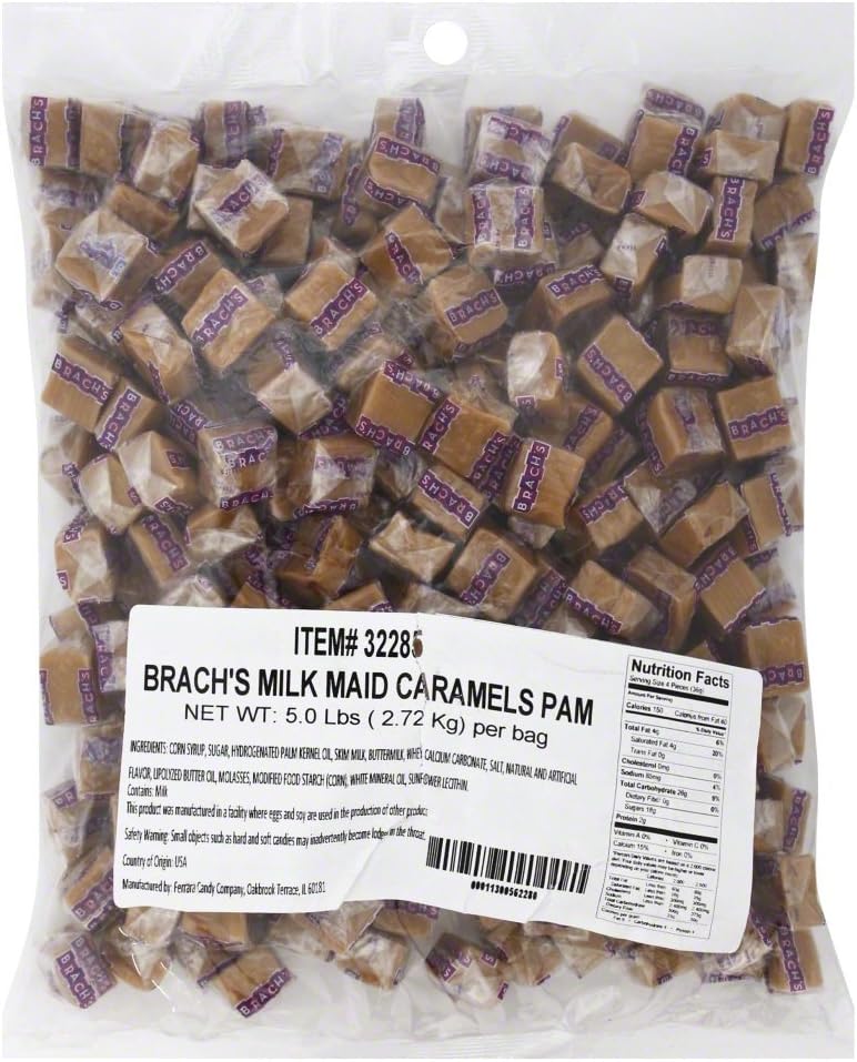 Brach's Milk Maid Caramels, 5 Pound Bulk Candy Bag