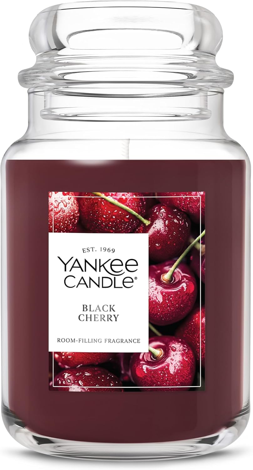 Yankee Candle Black Cherry Scented Candle, 22oz Large Jar with up to 150 Hour Burn Time, Giftable