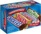 SNICKERS, TWIX, MILKY WAY & 3 MUSKETEERS Individually Wrapped Variety Pack Full Size Milk Chocolate Candy Bars Bulk Assortment, 33.31 oz, 18 Bars