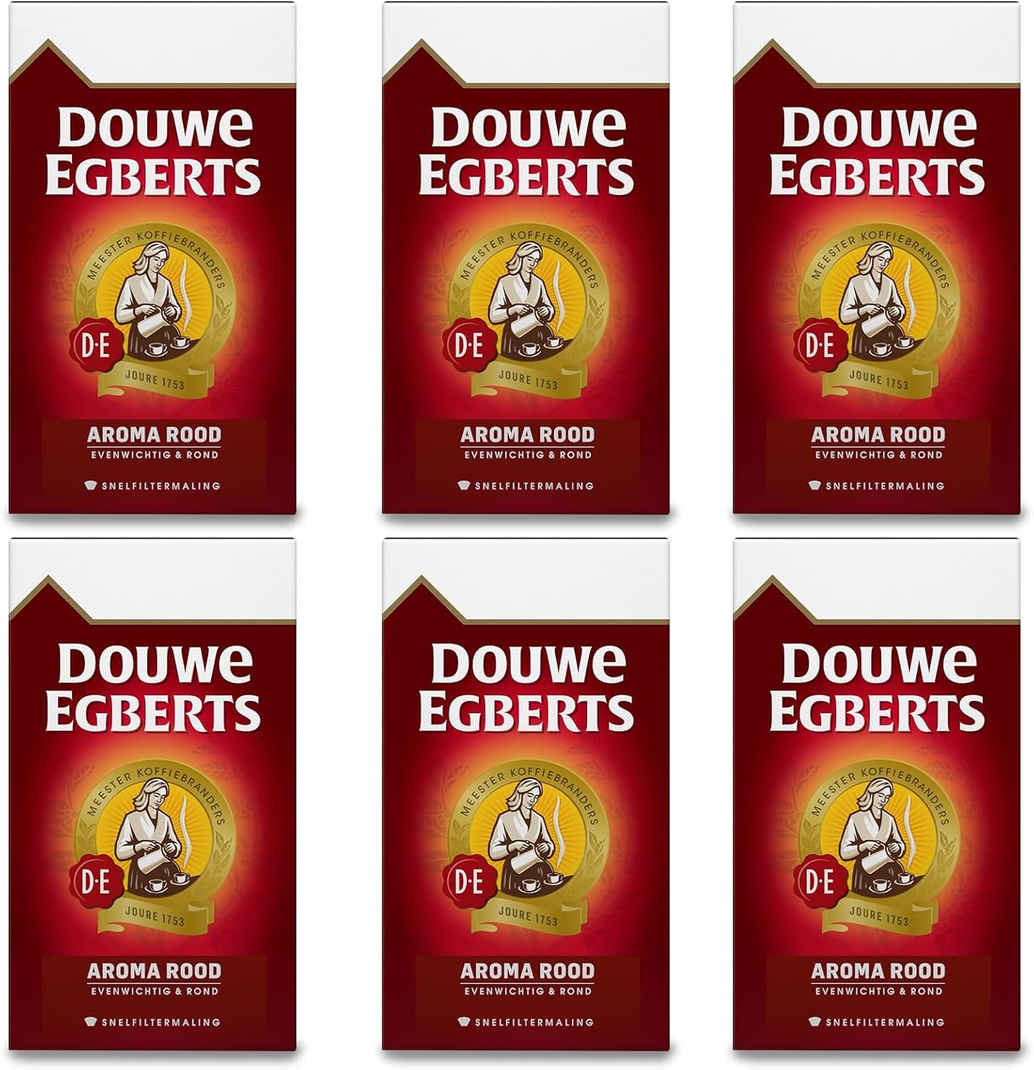 Douwe Egberts Aroma Rood (Course Grind),Imported From Holland, 17.6 Oz (Pack of 6)