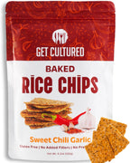 Get Cultured Sweet Chili Garlic Baked Rice Chips, Crispy and Crunchy Rice Chip Snack – Gluten & Dairy Free, No Preservatives – Healthy Snack Pack for Adults and Kids | 4.2 Oz Resealable Bag (1Pack)