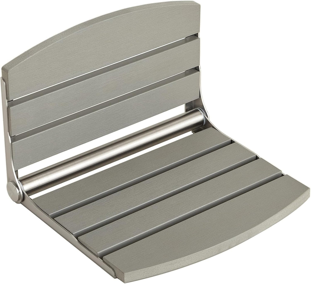 17.5" Folding Shower Seat Wall Mounted,Foldable Shower Bench,Fold Down Shower Seat,Folding Shower Seat Bench,Wall Mount Shower Seat Bench Chair (Grey)