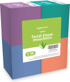 Amazon Basics Facial Tissues with Lotion, 2-Ply, 300 Count (4 Boxes, 75 Tissues per Box), Packaging May Vary