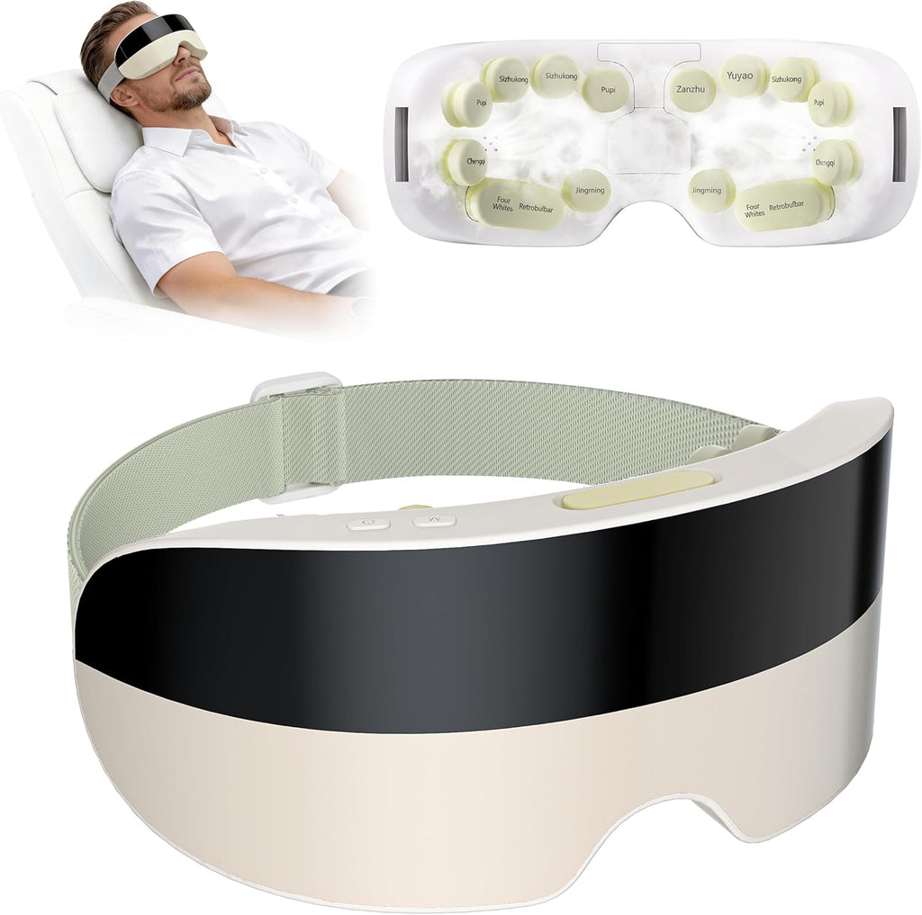 Father Day Gifts Eye Massager with Heat and Cooling - with Atomization Function, Smart Heated Eye Mask with 3D Massage, Bluetooth Music for Office Travel Home Use, Dad Gifts for Women and Men