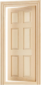 AUEAR, 1:12 Mini Furniture Unpaint Wooden Doors for DIY Scene Home Craft (6 Panel)