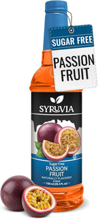 Syruvia Sugar Free Passion Fruit Flavored Syrup for Drinks, Cocktails, Lemonades, Iced Teas and Desserts – 25.4 fl oz