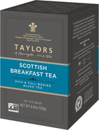 Taylors of Harrogate Scottish Breakfast, Black Tea, Pillow Tea Bags, 50 Count (Pack of 6), Strong, Malty and Full, Caffeinated, Enjoy Hot or Iced, 300 Teabags Total