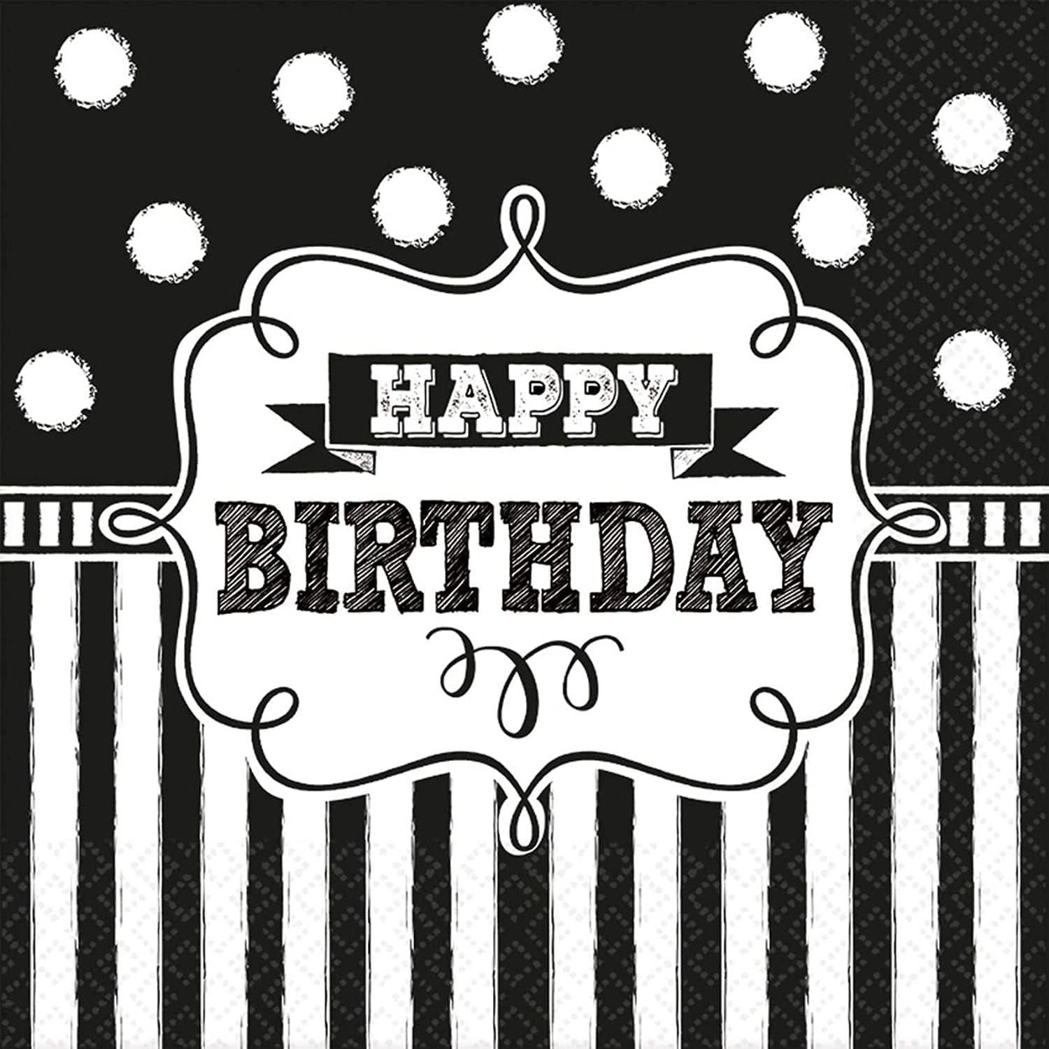 Amscan Luncheon Napkins Party Supplies, One Size, Black