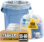55-60 Gallon Trash Bags Heavy Duty, (MegaValue Pack 150 COUNT) Extra Large Clear 50-60 Garbage Bags, Bulk Trash Liners Perfect for Recycling, Office, Waste, Storage Use