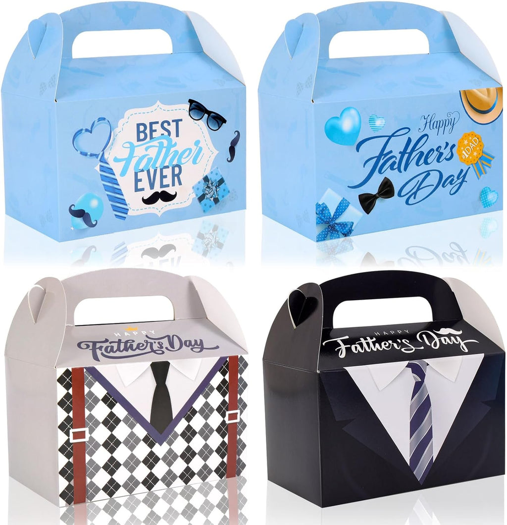 HOWAF 12Pcs Father’s Day Treat Boxes Fathers Day Candy Boxes Happy Fathers Day Party Favors Gift Boxs for Dad Grandpa Party Supplies Father's Birthday Gift Wrapping Goodie Boxes Bulk