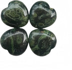 4 Pcs Natural Kambaba Jasper Pocket Palm Thumb Crystal Heart Love Worry Stones,1 Inches Reiki Balancing Crystal and Healing Stones