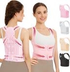 Posture Corrector for Women & Men, Adjustable Back Brace with Shoulder Straightener & Lumbar Support for Upper & Lower Back Pain Relief, Spine Support, Hunchback & Scoliosis, Pink, Large