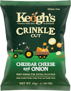 Keogh's Crinkle Cut Cheddar Cheese & Onion Potato Crisps, 45G (1.58oz), Pack of 3