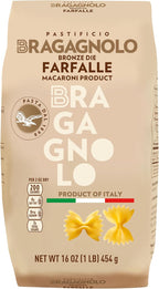 Pastificio Bragagnolo, Farfalle 831 Bronze-Drawn, 100% Italian Pasta, Made with Durum Wheat Semolina Flour, Non GMO (1 Pound Bag) - Consistently al Dente.