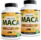 NaturaLife Labs Organic Maca Root – Black, Red & Yellow – 1900 mg per Serving – 150 Capsules – Gelatinized Peruvian Maca – Non-GMO, Gluten-Free, Vegan (2 Pack)