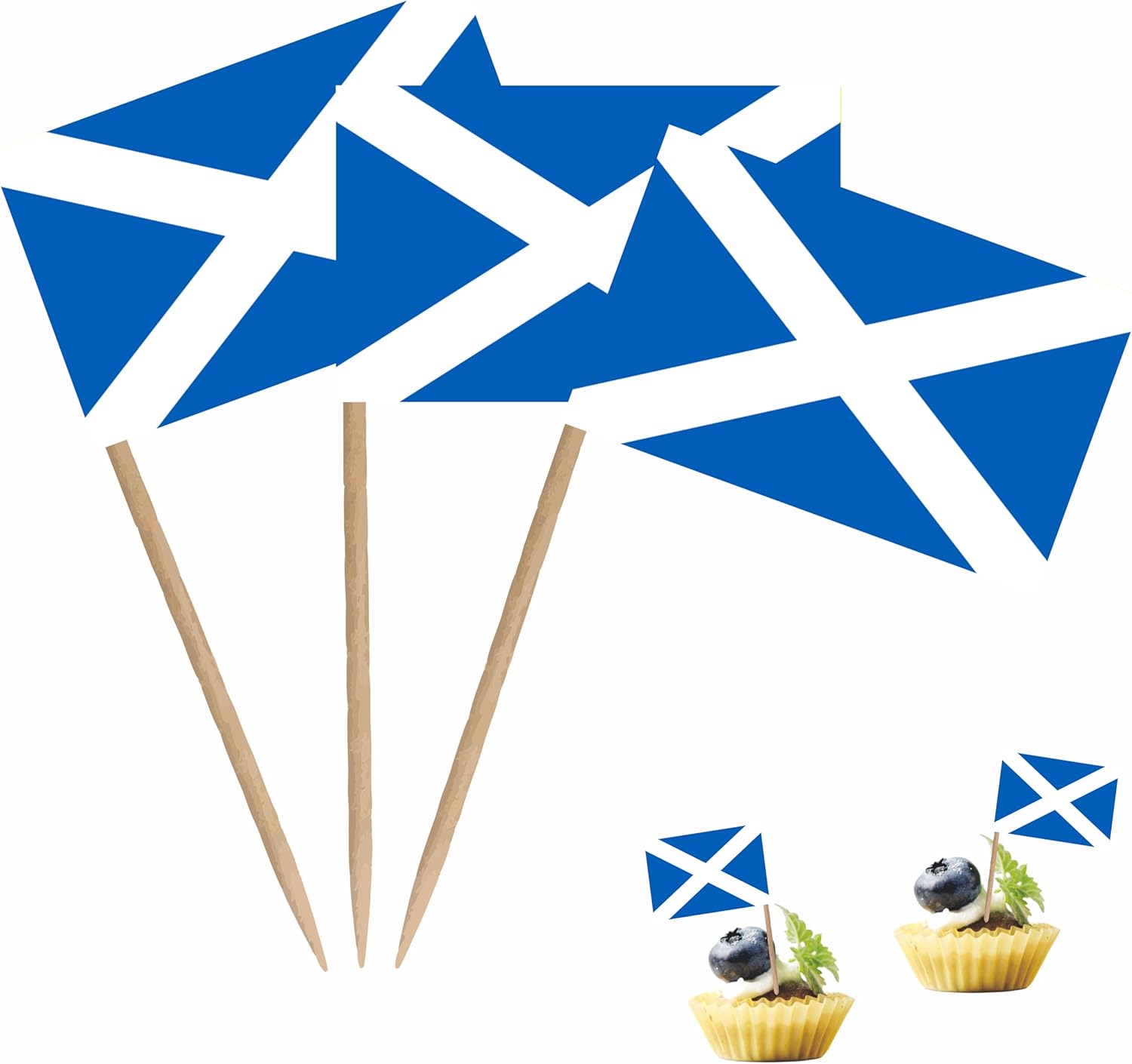 Scotland Countries Toothpicks Flag Scottish Small Mini Cocktail Fruit Cupcakes Toppers Food Stick Flags Decorations, 100 Pack