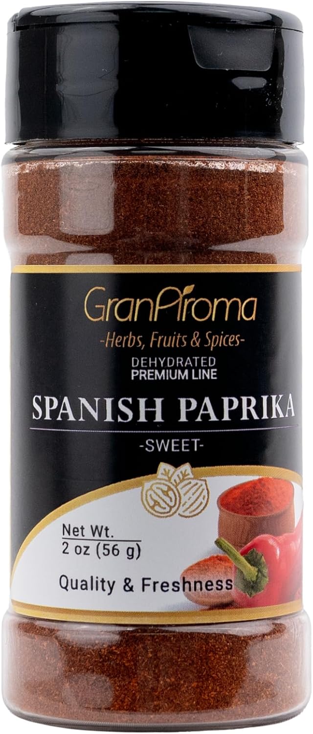 GranAroma Spanish Sweet Paprika, Bold Flavor & Vibrant Color, Perfect for Paella, Stews and BBQ (2 Ounce)