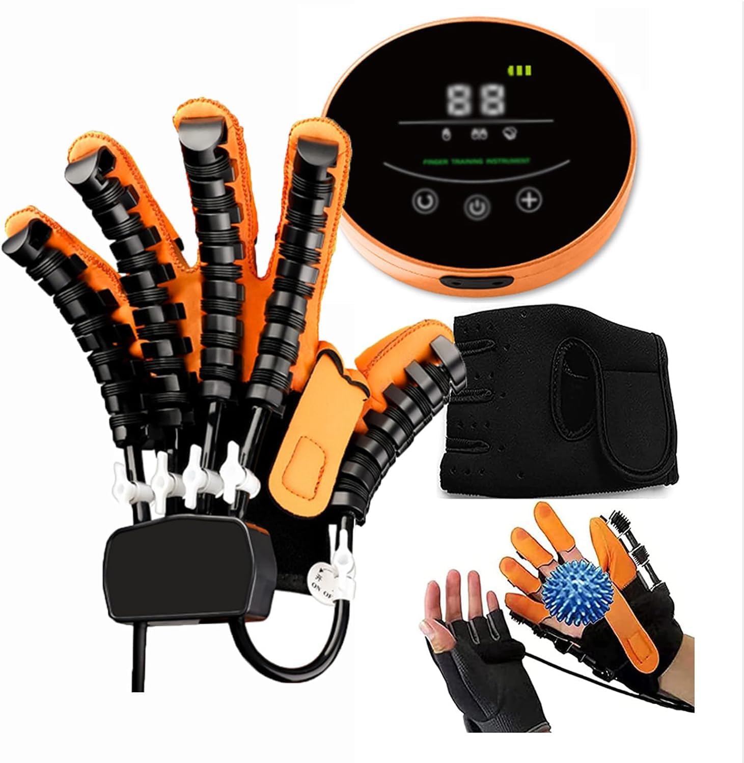 Smart Rehab Glove Robot Finger and Hand Function Workout Recovery Device Arthritis Stroke Hemiplegia Hand Paralysis Patients Physiotherapy Device Relieve Hand Stiffness