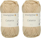 [ Set of 2 Skeins ] SMC Catania Originals 100% Mercerized Cotton Yarn, Total 3.52 Oz. Each 1.76 Oz (50g) / 136 Yrds (125 m) Amigurumi Yarn Fine-Sport 2 (404 Sand)