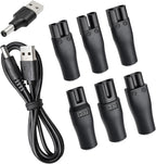 8-in-1 USB 5V Charger Adapter Kit,Compatible with Electric Hair Clippers, Beard Trimmers Charger, Shavers, Beauty Instruments. Includes 6 Adapter Tips, 1 DC5521 Cable, 1 USB Plug