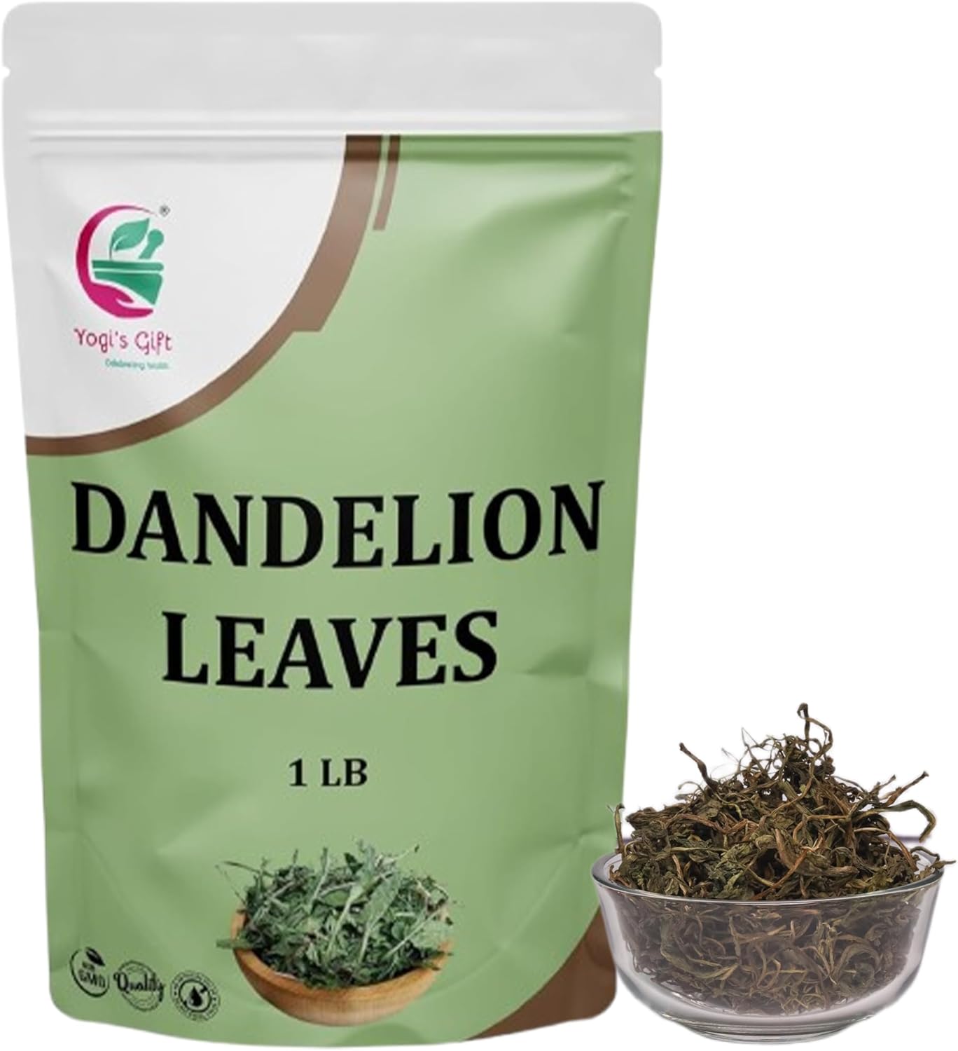 Dandelion Leaves 1 LB, 100% Natural & Pure, Ideal for Dandelion Tea, Herbal Blends & Wellness Uses, 1 LB Bulk Pack, Resealable Bag for Freshness - By Yogi’s Gift®