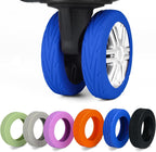 Upgrade Luggage Wheel Covers, 8pcs Suitcases Wheel Protector,Wear-Resistant, Anti-Noise, Silicone Protectors For 2-2.4"Luggage Spinner,Accessories for Travel (Blue)