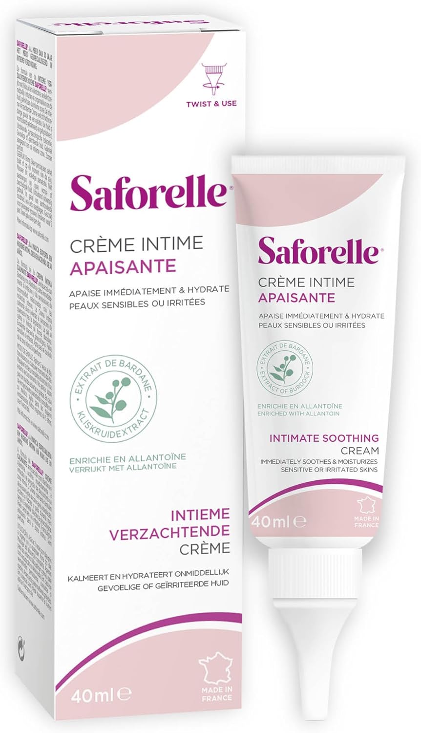 Saforelle Intimate Soothing Cream - 40 ml - Intimate Cream with Burdock Extract Helps Soothe Irritation and Discomfort