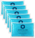 ICEWRAPS Hot & Cold Ice Packs, 3 x 5 in Soft Reusable Gel Packs for Injuries, Headaches, Joints, and Fever Relief, Puncture-Proof Material, 6 Pack, FSA-HSA Eligible