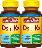 Nature Made Vitamin D3 K2, 5000 IU (125 mcg) Vitamin D, Dietary Supplement for Bone, Teeth, Muscle and Immune Health Support, 30 Softgels, 30 Day Supply - Pack of 2