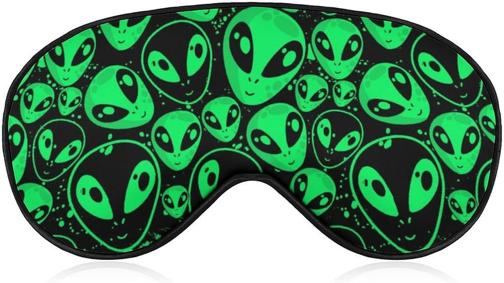 Aliens Sleep Eye Mask Sleep Mask with Adjustable Strap Breathable Blindfold Blackout Eye Cover Eyeshade for Travel Nap Rest