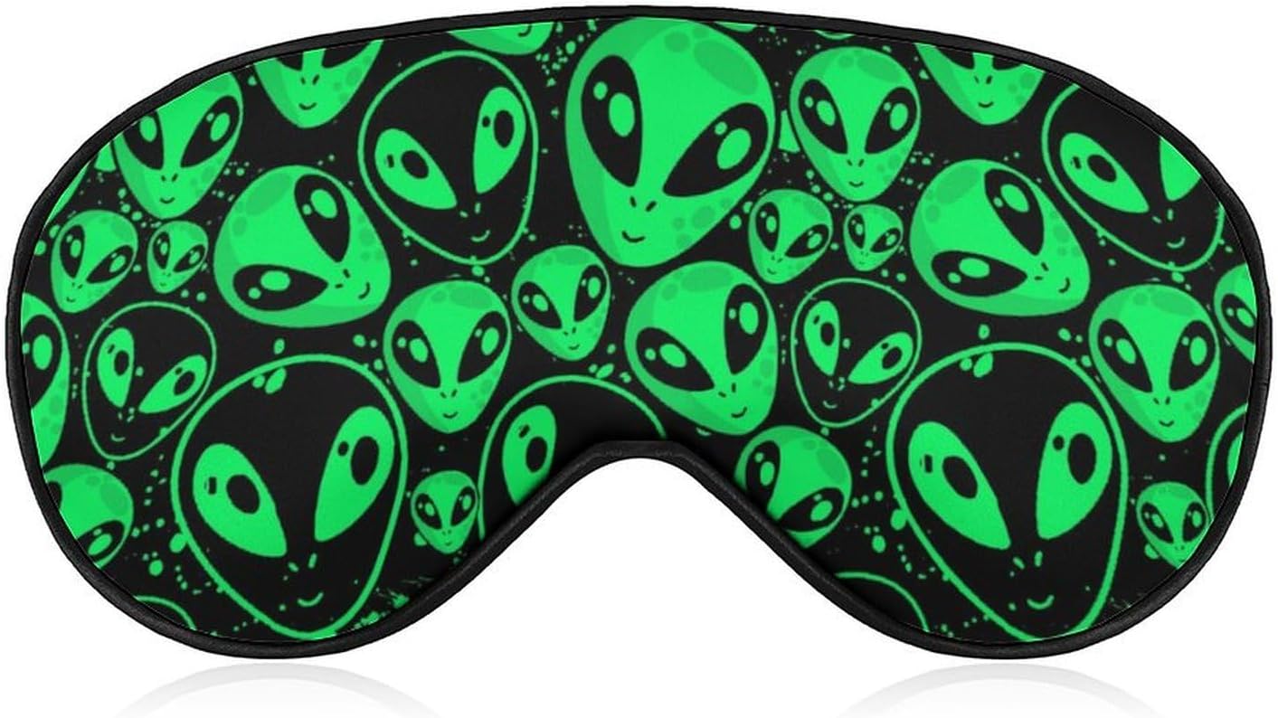 Aliens Sleep Eye Mask Sleep Mask with Adjustable Strap Breathable Blindfold Blackout Eye Cover Eyeshade for Travel Nap Rest