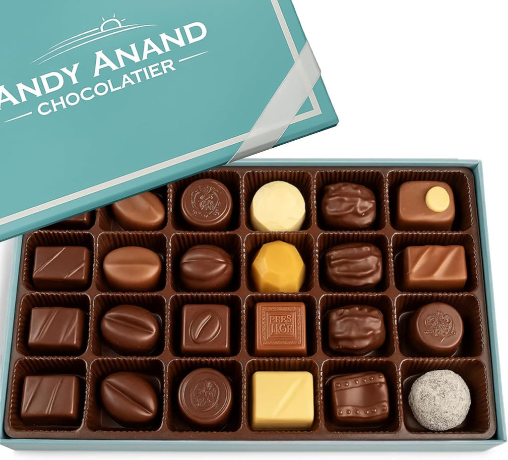 ANDY ANAND CHOCOLATIER Sugar Free & Gluten Free Belgian Chocolate Truffles Gift Box - European Imported Chocolate Truffles, Handcrafted Diabetic Snacks for Adults (48 Pcs)