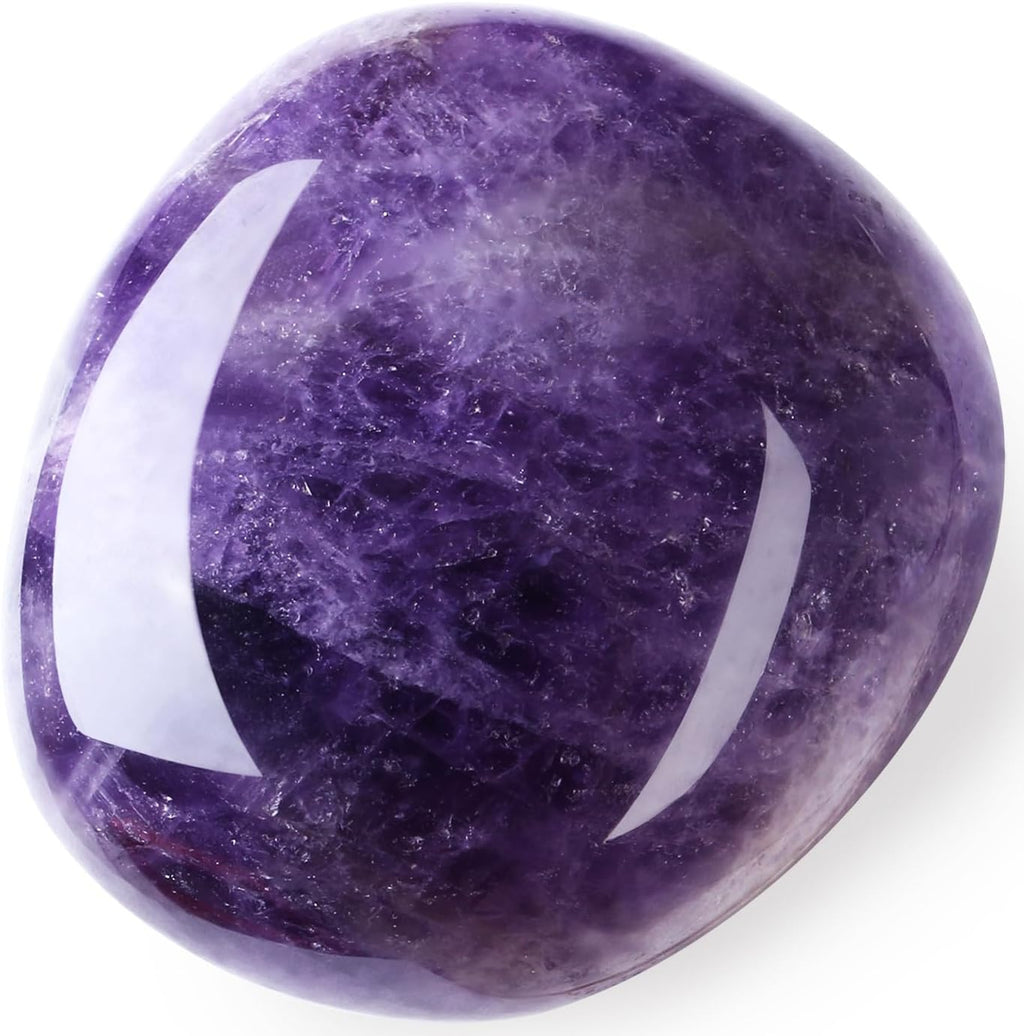 MAIBAOTA 1.6-2.0" Amethyst Crystal Rock Large Amethyst Stone Reiki Healing Crystals Natural Tumbled Purple Polished Stones for Energy Witchcraft Therapy Meditation DIY Crystals for Protection