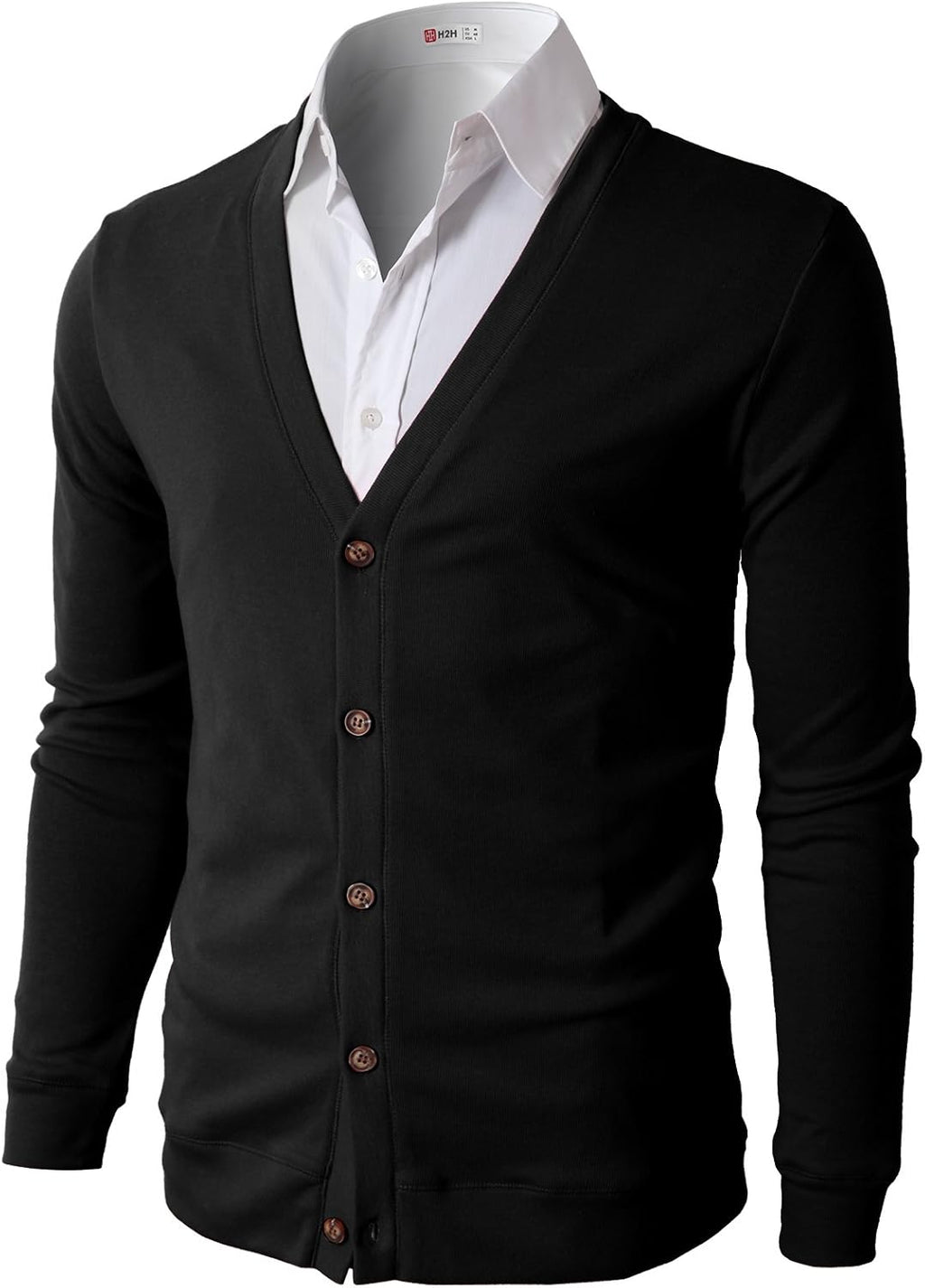 H2H Mens Casual Slim Fit Cardigans V-Neck Basic Designed Long Sleeve Button Down