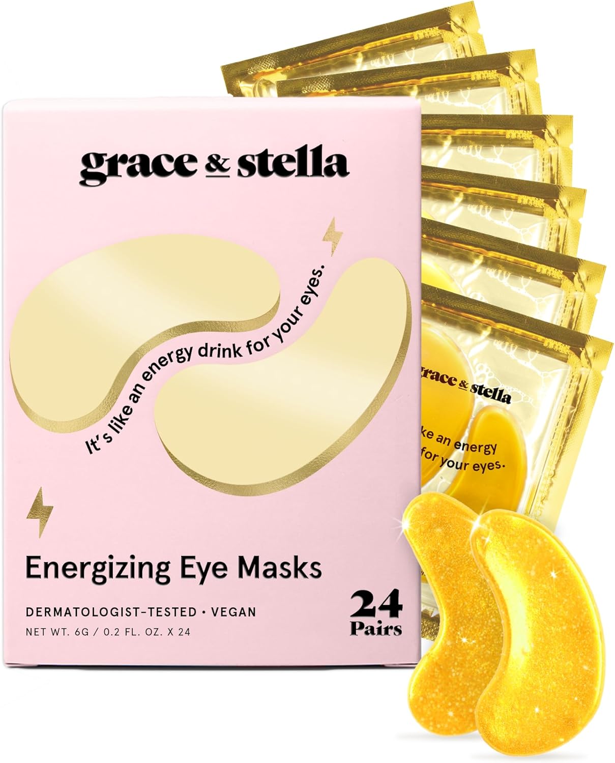 grace & stella Award Winning Under Eye Mask - Birthday Gifts for Women - Gel Eye Patches for Dark Circles, Puffy Eyes, Undereye Bags - Gifts for Mom - Travel Essentials - Vegan (24 Pairs, Gold)