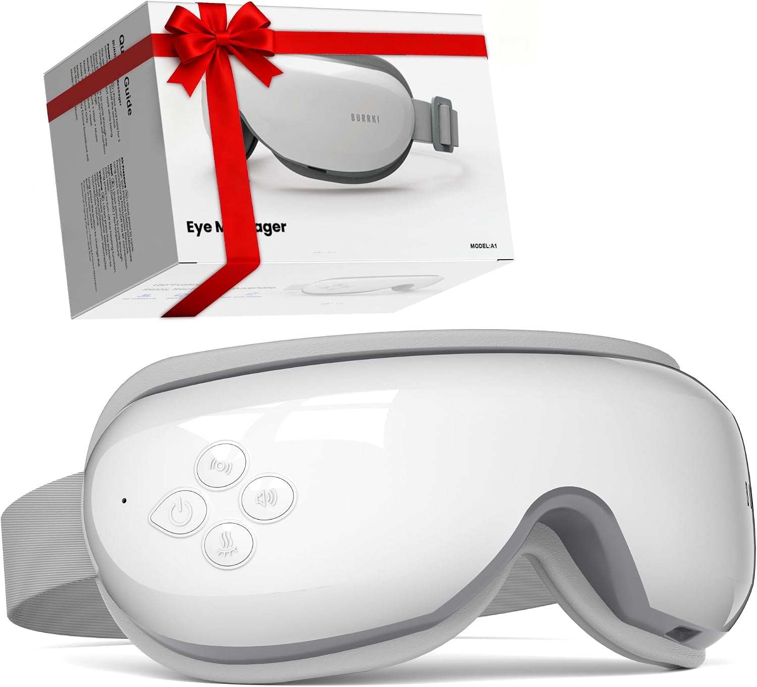 Eye Massager with Heat, Mothers Day Gifts for Mom, Heated Eye Massager for Migraines with Compression and Bluetooth, Reduce Eyes Strain, Dark Circles and Improve Sleep, Gifts for Women Men