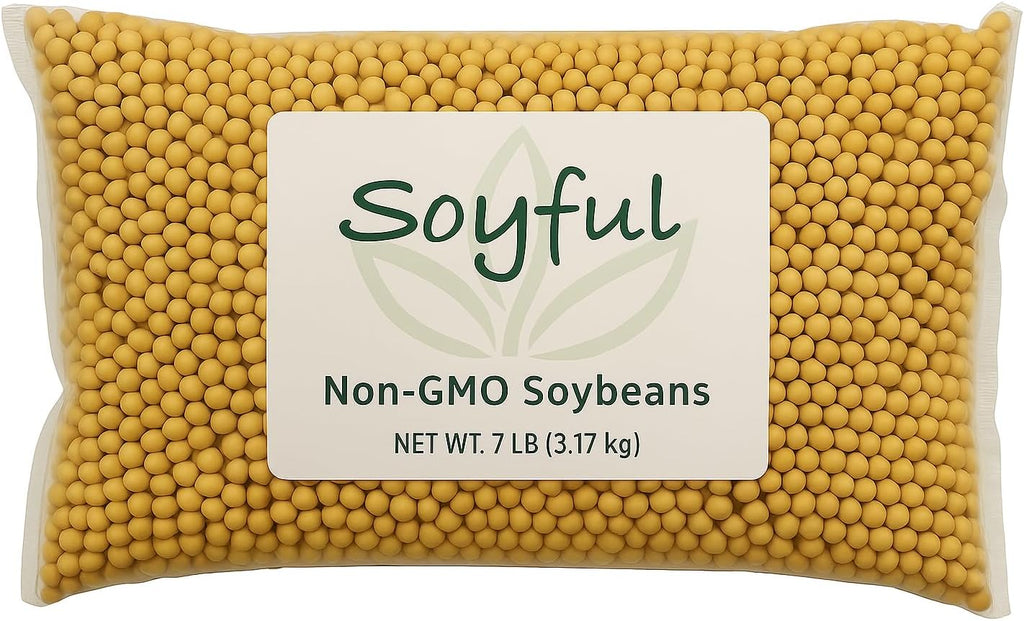 Non GMO Soybeans 7Lbs. Grown 100% in USA, Soy Beans Dry for Tofu and Soy Milk, Soybean Dry in Bulk, Identity Preserved (IP)