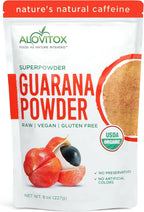 Alovitox Organic Guarana Seed Powder | Raw Guarana Seed Extract, Vegan, Non-GMO & Gluten-Free (Superfood, 65mg of Natural Caffeine per Serving) 8oz/113 Servings