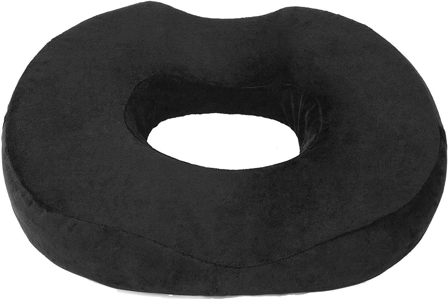 Donut Pillow Seat Cushion Orthopedic Design| Tailbone & Coccyx Memory Foam Pillow | Relieve Pain and Pressure for Hemorrhoid, Pregnancy Post Natal, Surgery, Sciatica (Black)