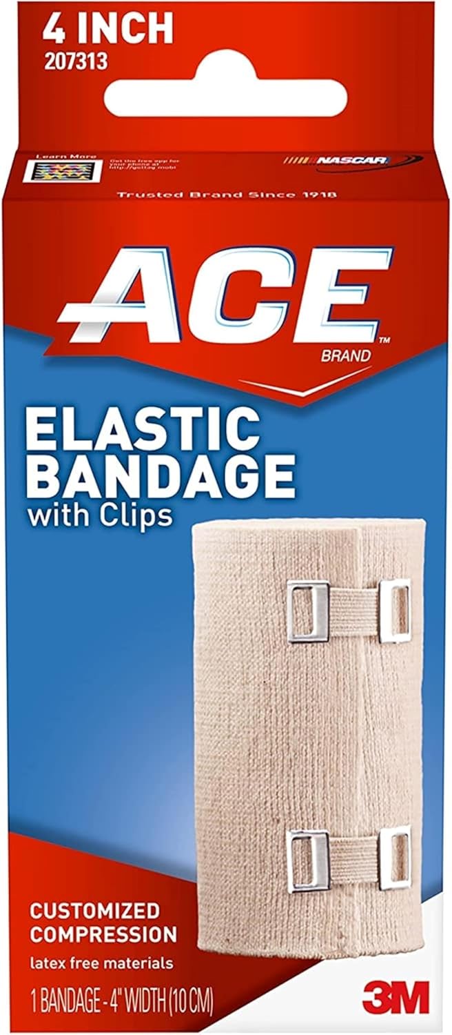 Ace Ace Elastic Bandage With Clips 4 Inch, 3 Count (Pack of 1)