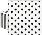 Whaline 100Pcs Black and White Napkins Black Dots Paper Napkin 3ply Polka Dots Disposable Luncheon Napkin Dessert Dinner Hand Napkin for Wedding Baby Shower Birthday Party Decorations, 6.5 x 6.5 Inch