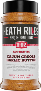 Heath Riles Cajun Seasoning Rub, Cajun-Creole, Louisiana Inspired Cajun Spice & Heat, Champion Pitmaster Recipe, 8 oz.