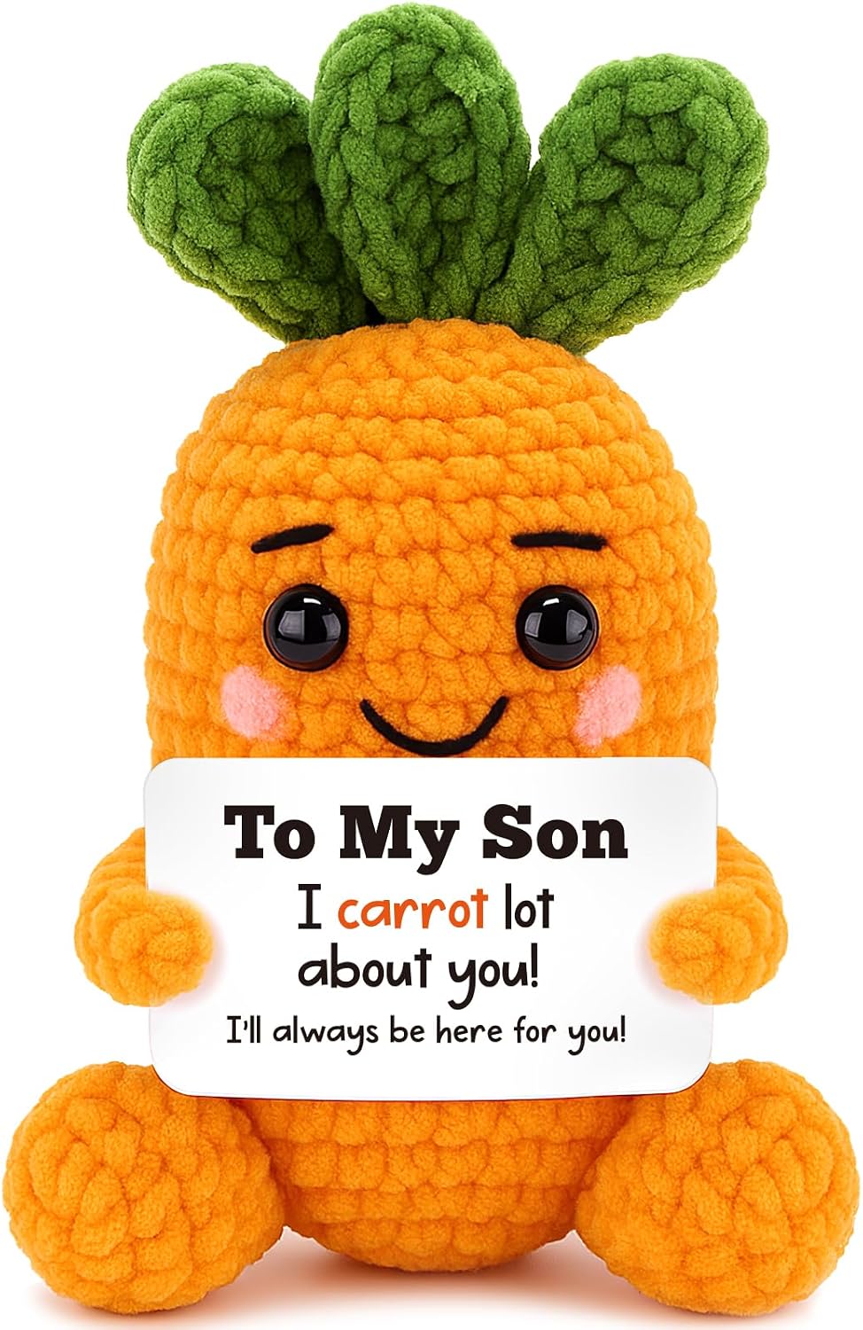 FEFAMM Easter Basket Stuffers for Teens Boys, Easter Gifts for Son Teens, Birthday Gifts for Son from Mom Dad, Handmade Crochet Carrot Graduation Fathers Day Gift for Sons Cute Carrot