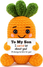 FEFAMM Easter Basket Stuffers for Teens Boys, Easter Gifts for Son Teens, Birthday Gifts for Son from Mom Dad, Handmade Crochet Carrot Graduation Fathers Day Gift for Sons Cute Carrot