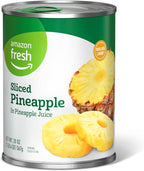 Amazon Fresh, Canned Sliced Pineapple In Pineapple Juice, 20 Oz (Previously Happy Belly, Packaging May Vary)