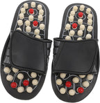 BESTYASH Rotating Tai Chi Gossip Foot Health Massage Shoes Therapeutic Acupuncture Slippers for Men Women Foot Relaxation and Plantar Fasciitis Relief Black Dot