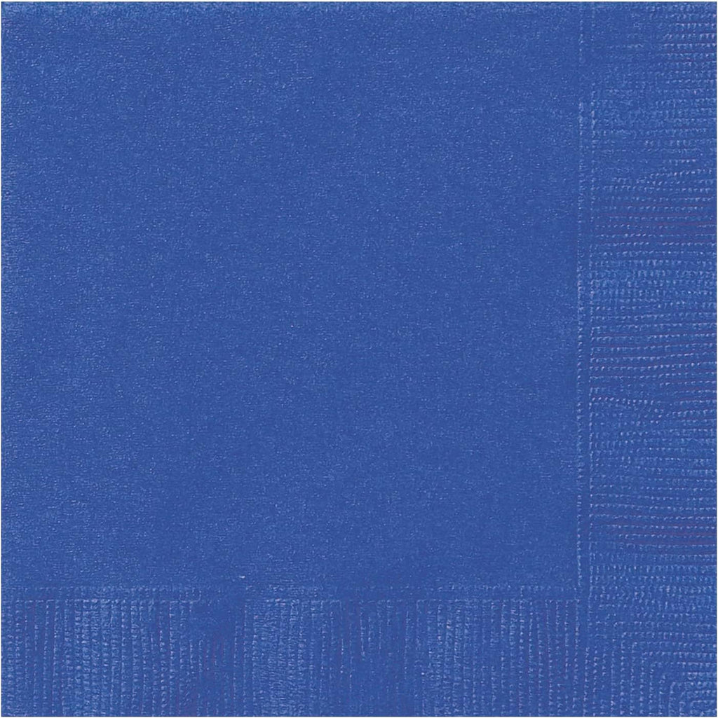 Trimming Shop Disposable Royal Blue Paper Napkins 2 Ply, 6.5" x 6.5" Solid Luncheon Napkins 20pcs, Disposable Serviettes, Tableware for Indoor, Outdoor Dining, Birthday, Wedding, BBQ, Garden Party
