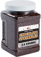 A Great Surprise Chocolate Sprinkles - 2.2 Pounds - Chocolate Jimmies for Ice Cream - Holiday Toppings for Baking, Cake Decorating, Cookies, Cupcake
