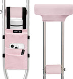 SPRING SEAON Crutches Padding & Crutch Bag (5 PCS) - Crutch Pads for Armpits and Hand Grips Water-Resistant Pouch for Crutches Crutch Cushions Crutches Accessories for Kids, Men, Women Pink